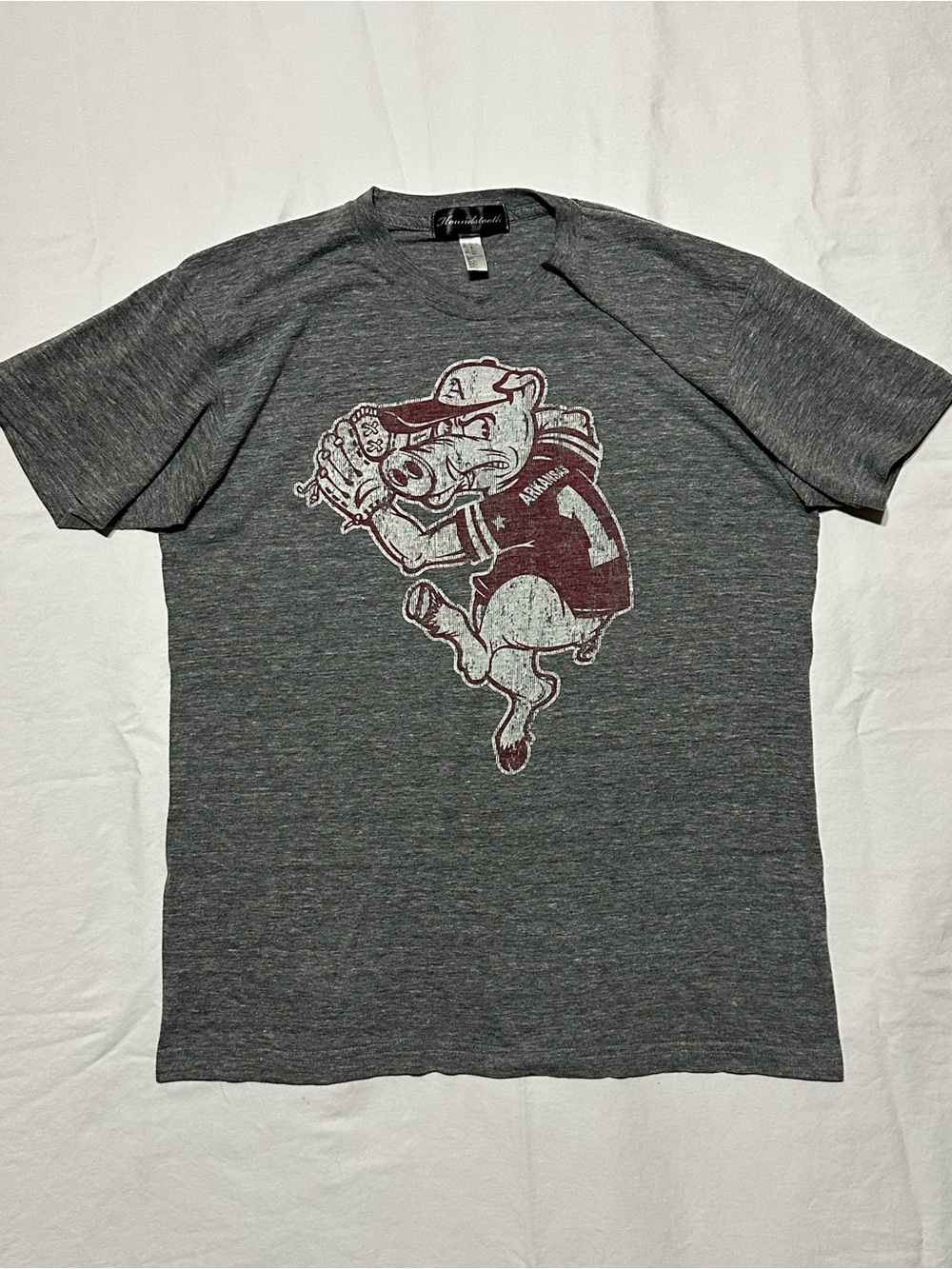 Arkansas Razorbacks Charcoal Gray Short Sleeve Graphic Tee